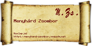 Menyhárd Zsombor névjegykártya